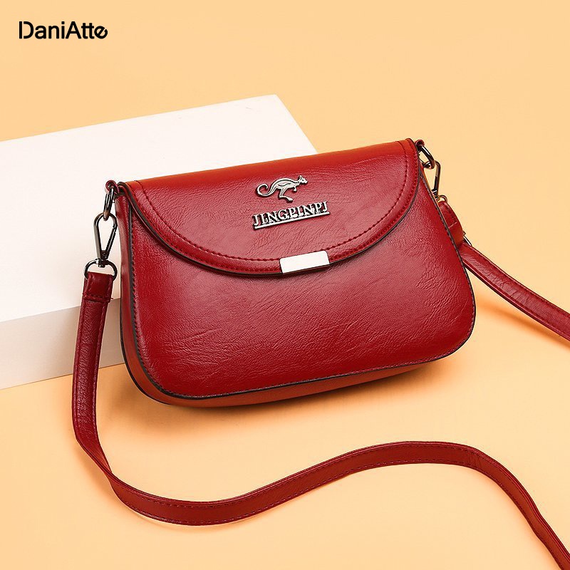 Túi Đeo Chéo Giả Da Dáng Vuông Màu Trơn Thời Trang Dành Cho Nữ SD4196