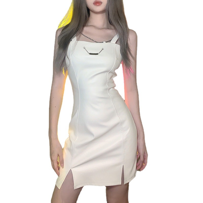 DUNEA Đầm hai dây dáng ngắn thời trang đơn giản quyến rũ dành cho nữ