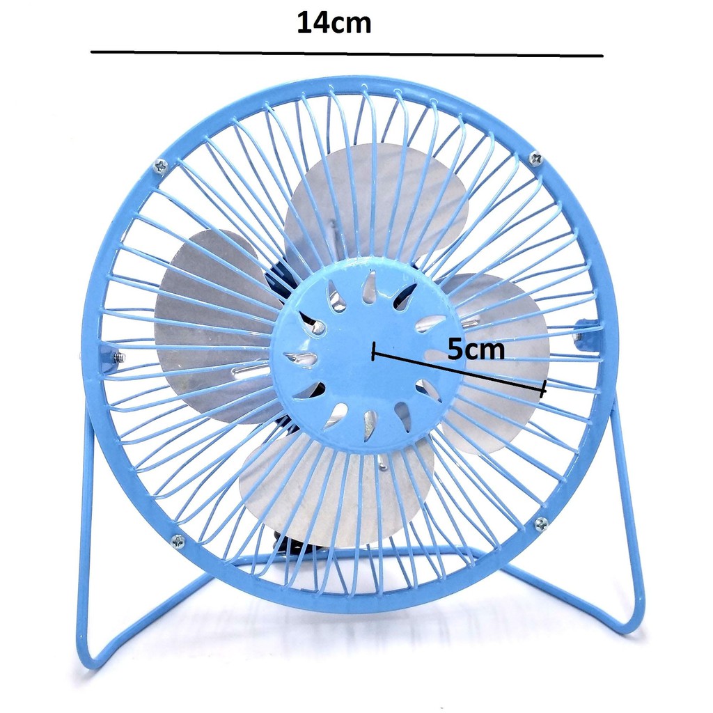 Quạt USB lồng sắt mini để bàn - giao màu ngẫu nhiên
