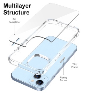 Ốp điện thoại PC cứng trong suốt chống sốc thích hợp cho iPhone 13 12 Mini 11 Pro Max XS Max XR X 7 8 Plus SE 2020