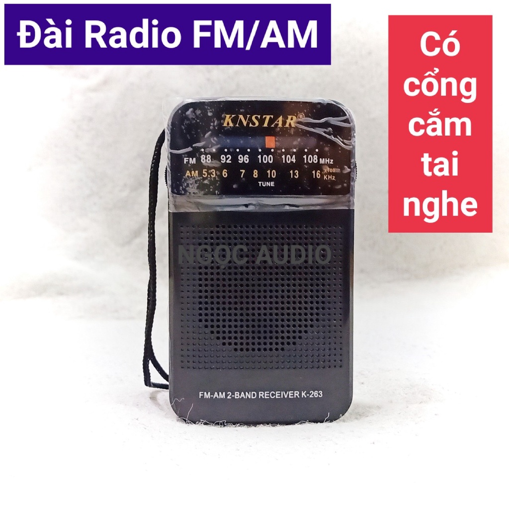 Đài Radio FM AM bỏ túi K263 có cổng cắm tai nghe thuận tiện