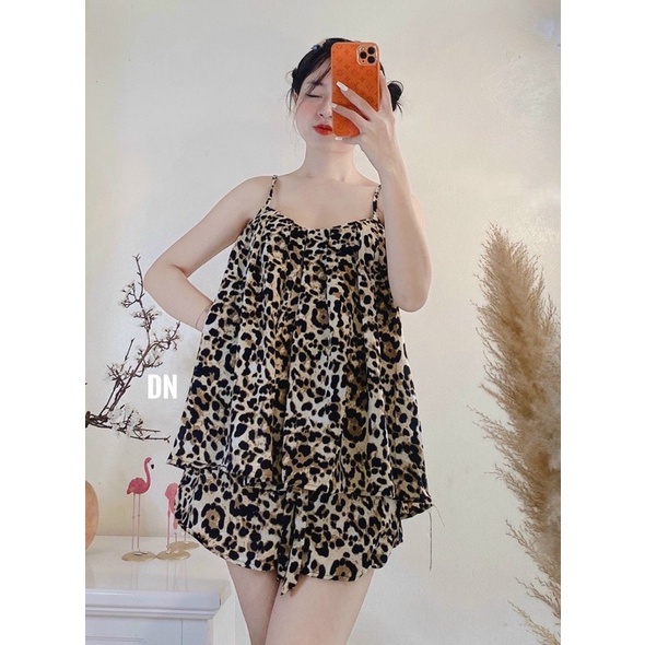 Bộ Lụa Hai Dây Mặc Nhà