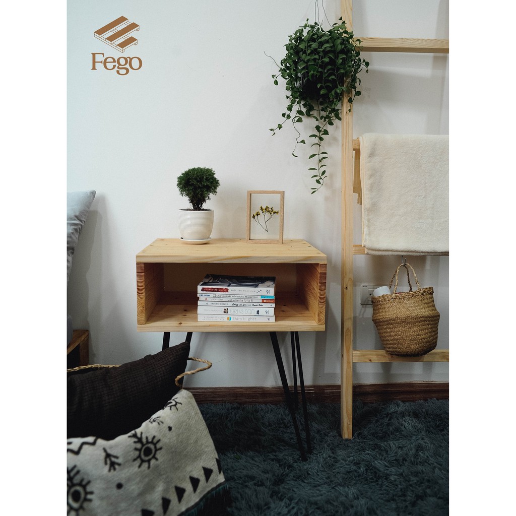 Thang gỗ thông FEGO0027/ Kệ Decor Phòng ngủ/ Giá treo đồ phòng tắm