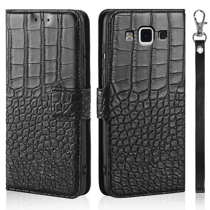 Bao da điện thoại nắp lật da cá sấu dạng ví có 4 ngăn đựng thẻ cho Samsung Galaxy A5 2015 A500F A500 SM-A500F A5000