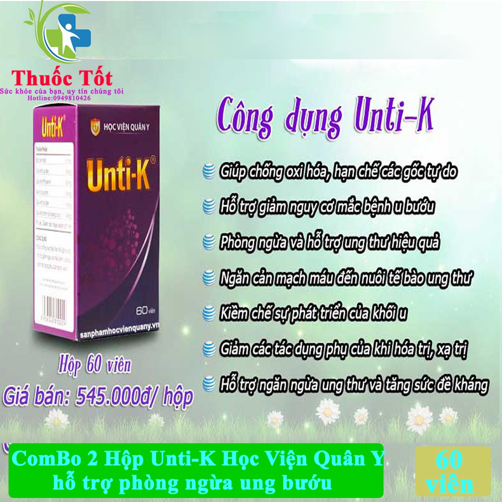 Combo 2 Hộp Unti K Học viện Quân Y💊 FREESHIP ️💊 Hỗ Trợ Bệnh Nhân Ung Thư