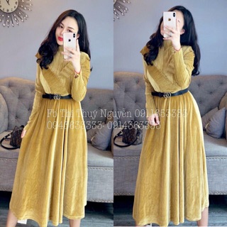 [HÀNG CÓ SẴN - HẾT ]Váy nhung quảng châu loại 1 sang chảnh siêu đẹp