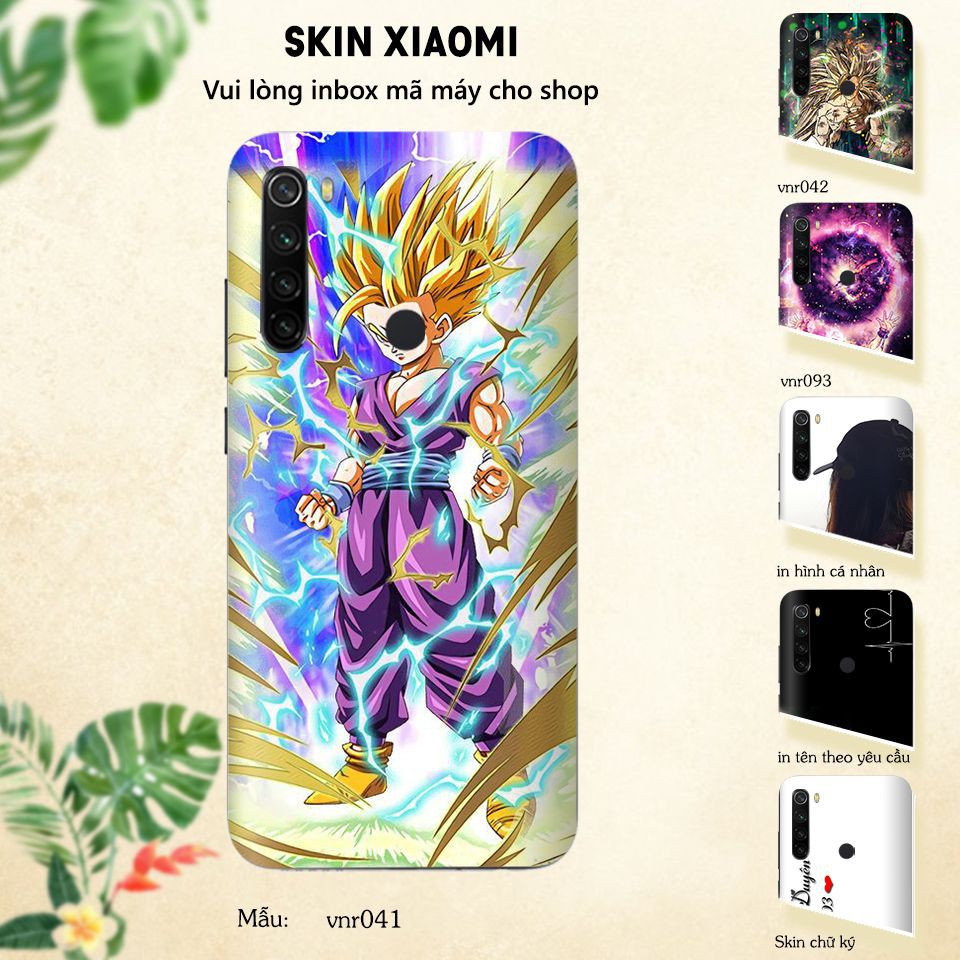 Miếng dán skin cho các dòng điện thoại Xiaomi Mi 8 - Mi 8 lite - Mi 9 in hình 7 viên ngọc rồng