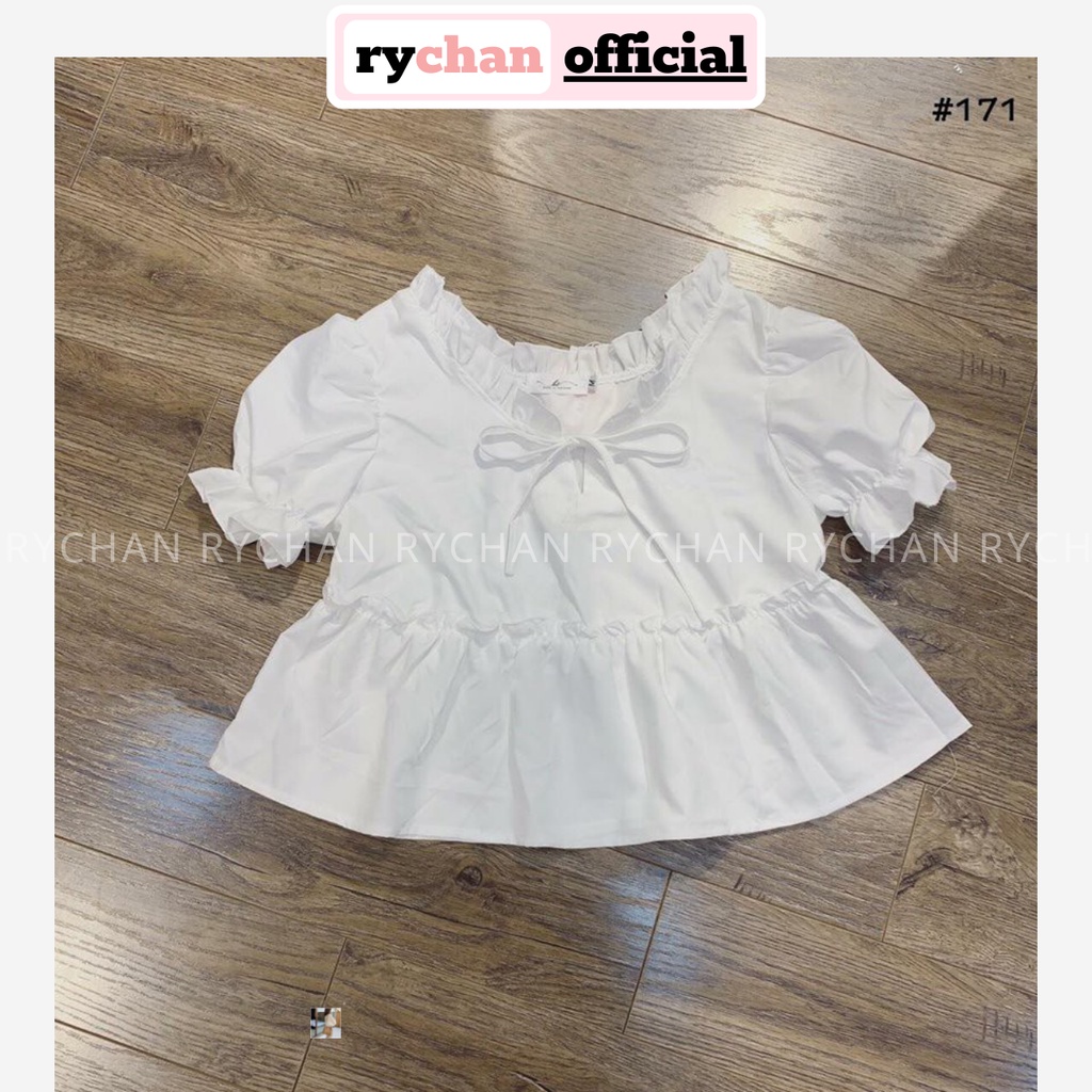 AK548 - Áo Kiểu Babydoll Peplum Đáng Yêu