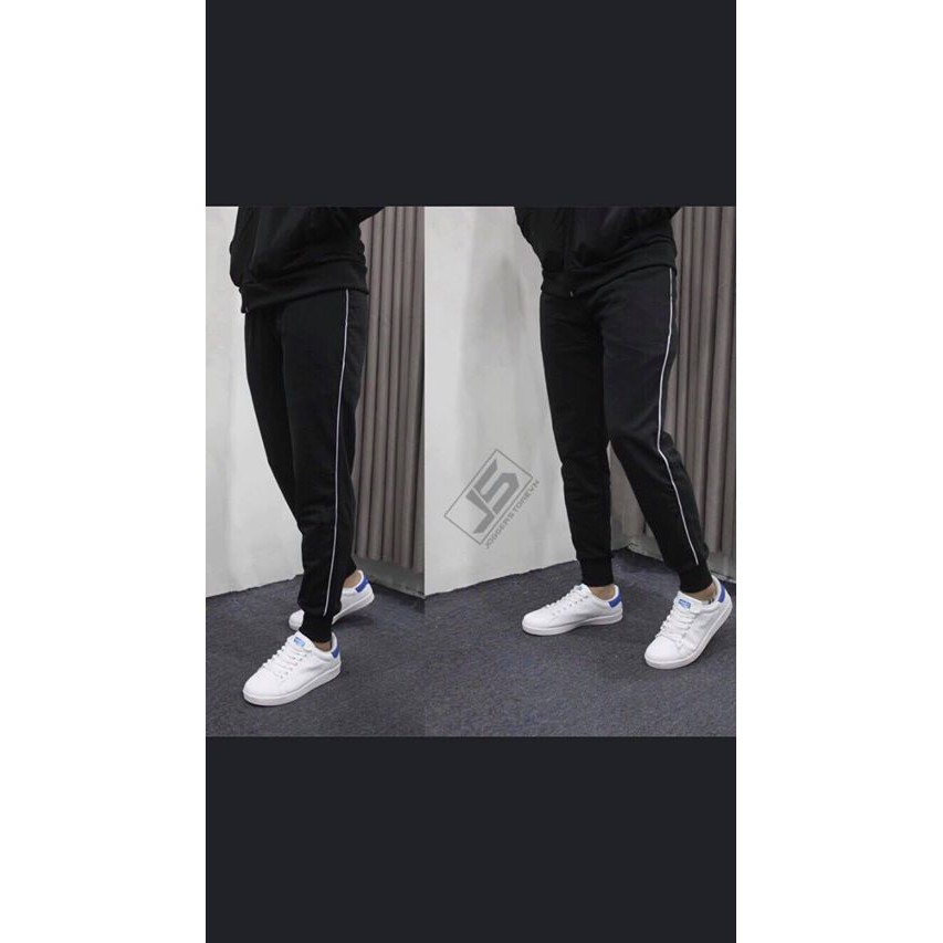 Quần Jogger Thun 1 Sọc Nhuyễn Trắng | BigBuy360 - bigbuy360.vn
