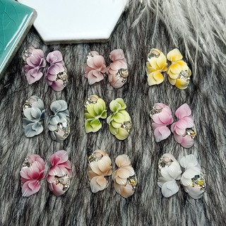 Hoa ôm đá khối - Hoa bột đính móng HN65