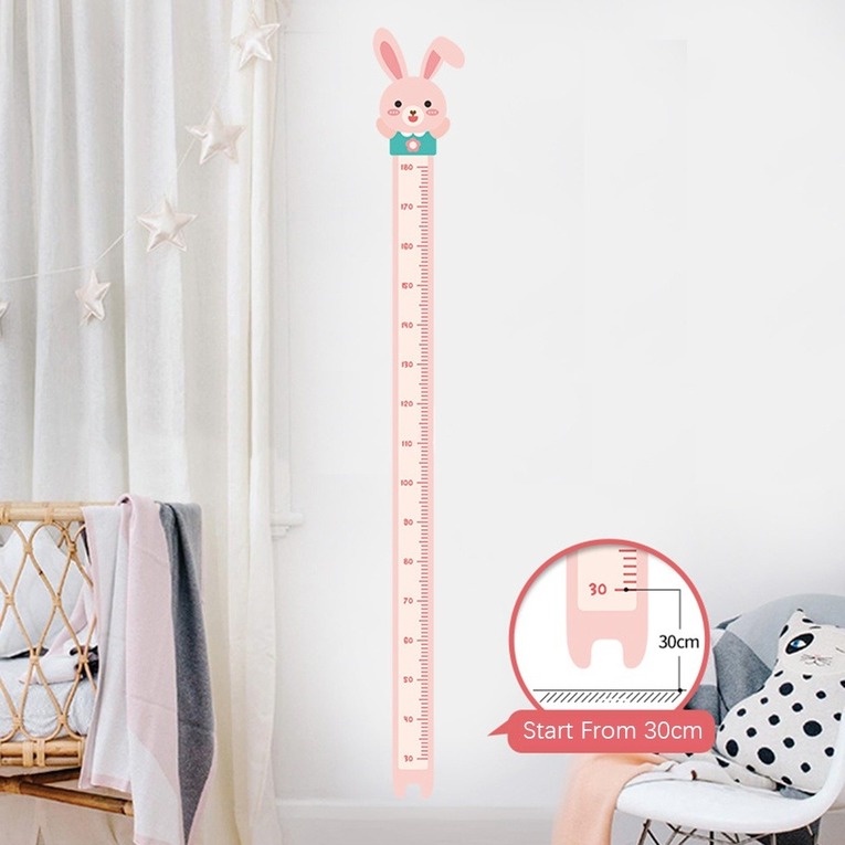 Miếng Dán Tường Đo Chiều Cao Cho Bé Hình Thỏ Hươu Cao Cổ Hoạt Hình Dễ Thương