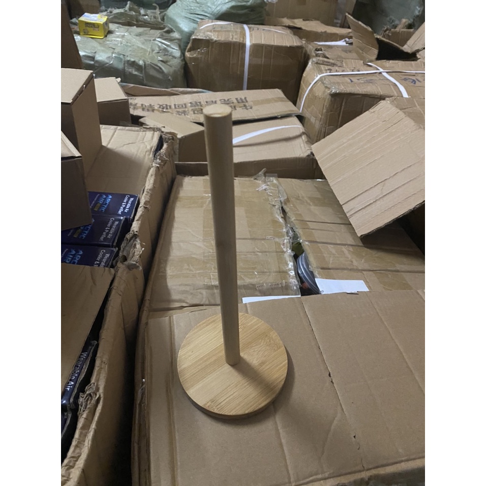Giá đỡ khăn giấy bằng gỗ nhà bếp đựng cuộn giấy - đáy tròn phong cách Bắc Âu sáng tạo