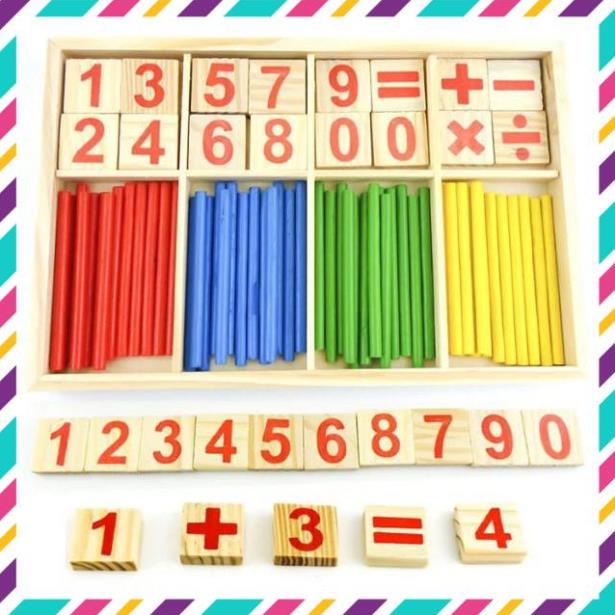 Đồ chơi bộ que tính cho bé, đồ chơi gỗ phát triển trí tuệ.