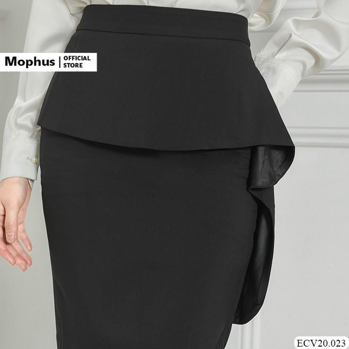 Chân váy công sở Mophus ECV20023 ôm nhún bèo, chân váy bút chì cao cấp xẻ sau | BigBuy360 - bigbuy360.vn