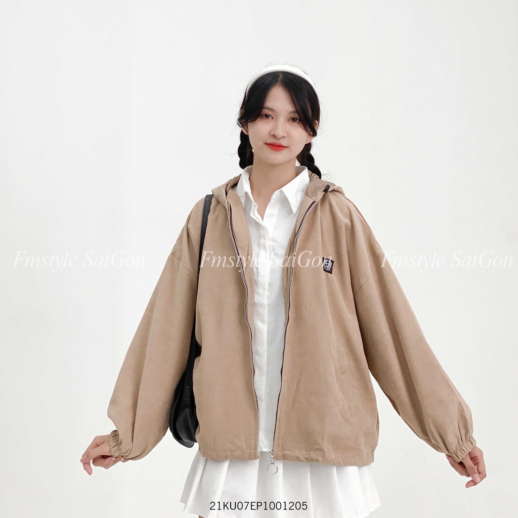 Áo khoác Hoodie rút gấu bò sữa ulzzang unisex thời trang tránh gió VM STYLE 21KU07EP1001