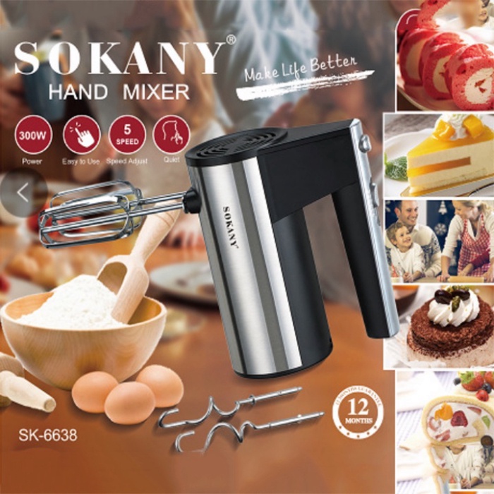 Máy đánh trứng cầm tay, Máy đánh kem chính hãng SOKANY bảo hành 12 tháng