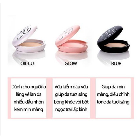 PHẤN PHỦ KIỀM DẦU EGLIPS Blur/Oil Cut/Glow Powder Pack Hàn Quốc