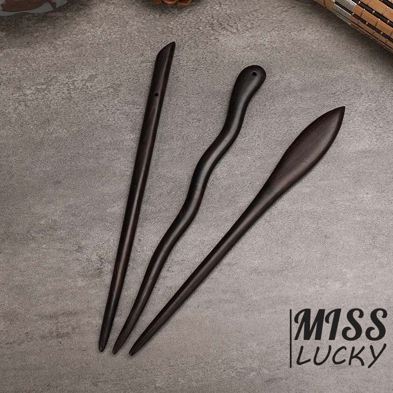 Trâm cài tóc gỗ đàn hương màu đen phong cách Trung Hoa cổ điển dành cho nữ