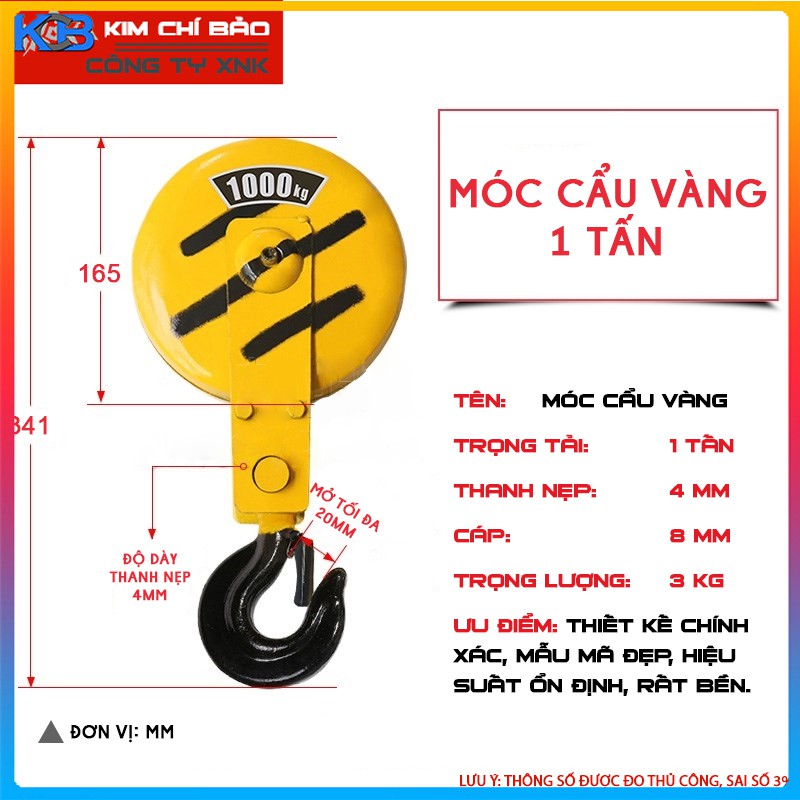Móc cẩu vàng loại 1 tấn