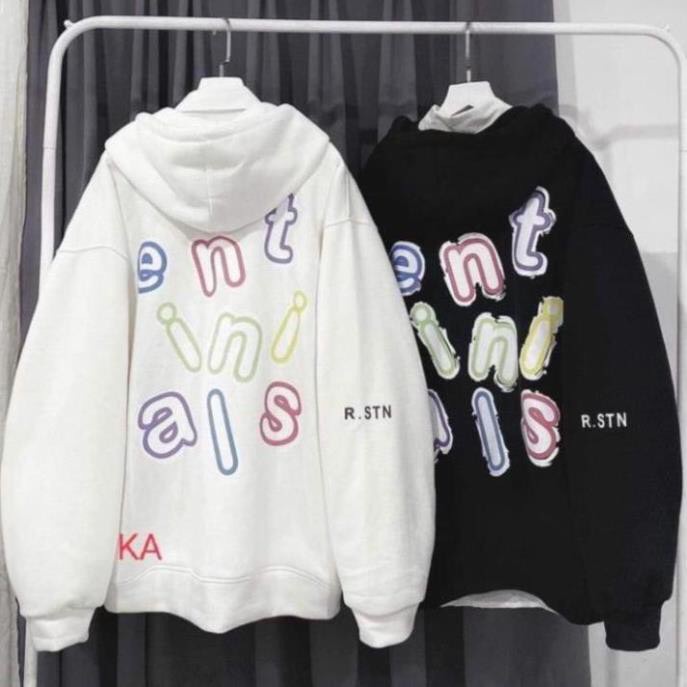 Áo Hoodie Nam Nữ From Rộng FREESIZE 2 Màu Đen Trắng Thời Trang - Thời Trang Unisex