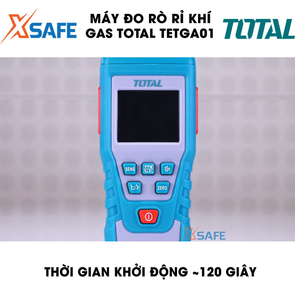 Máy đo rò rỉ khí Gas kỹ thuật số TOTAL TETGA01 màn hình LCD Thiết bị kiểm tra rò rỉ khí ga Phát hiện ngay trong 2s