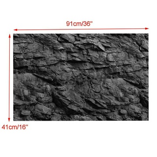 Áp Phích Trang Trí Bể Cá Kết Cấu Đá Đen 3d