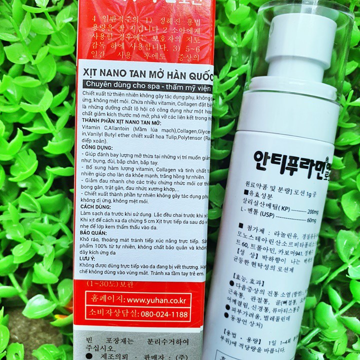 Tan Mỡ Cấp Tốc - Xịt Nano Tan Mở Antiphlamine Hàn Quốc – HUKB508