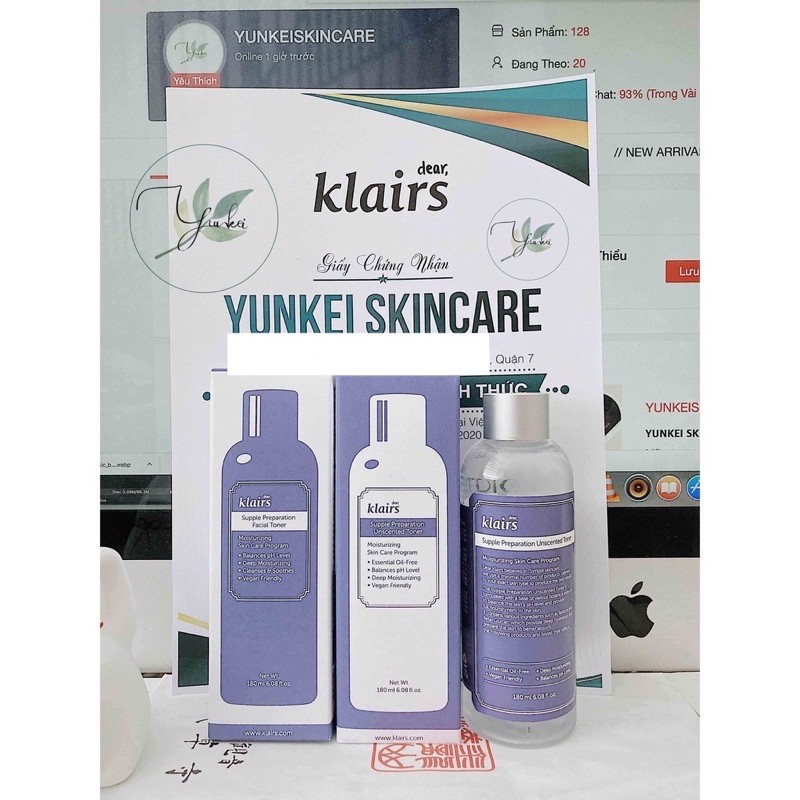 Nước hoa hồng Klairs Supple Preparation Unscented Toner 180ml | BigBuy360 - bigbuy360.vn