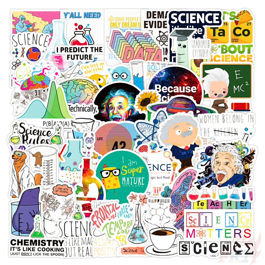 ❉ Fun Science &amp; Chemistry Laboratory Series 04 Einstein Equation Stickers ❉ 50Pcs/Set Fashion DIY Waterproof Decals Doodle Stickers