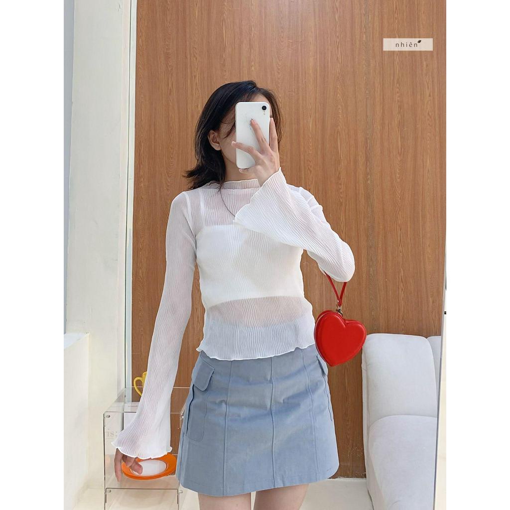 Áo kiểu nữ - Áo tay loe tiểu thư nhiennhienvintage BA312
