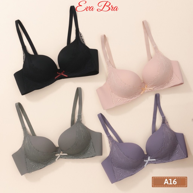 Áo ngực Eva Bra mềm mịn mix ren thanh lịch, lên form xinh xắn GA16