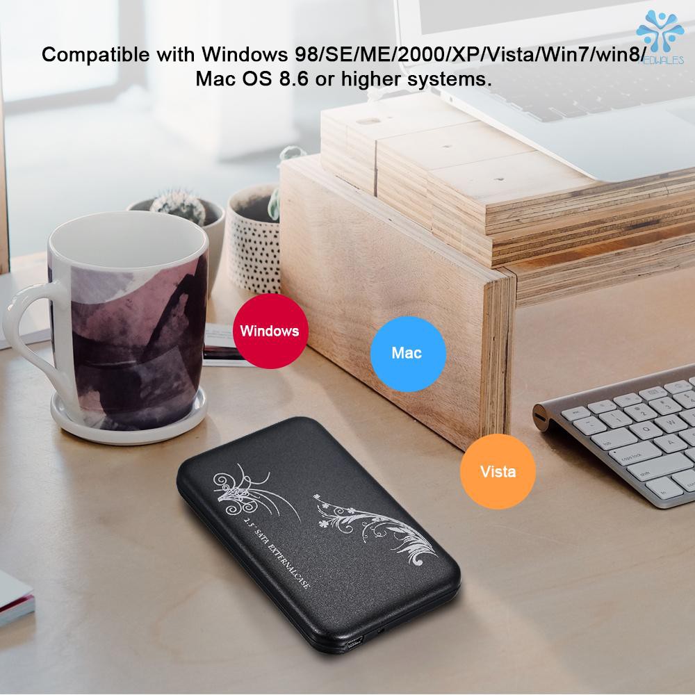 Hộp Đựng Ổ Cứng Gắn Ngoài Hdd 2.5 Inch Kèm Dây Cáp Usb 2.0