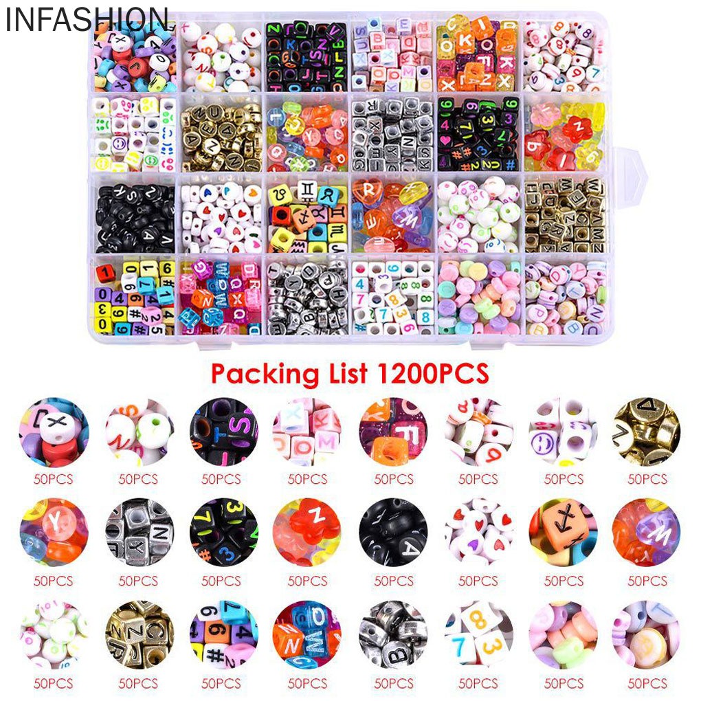 Hộp 1200 Hạt Xâu Làm Vòng Đeo Tay