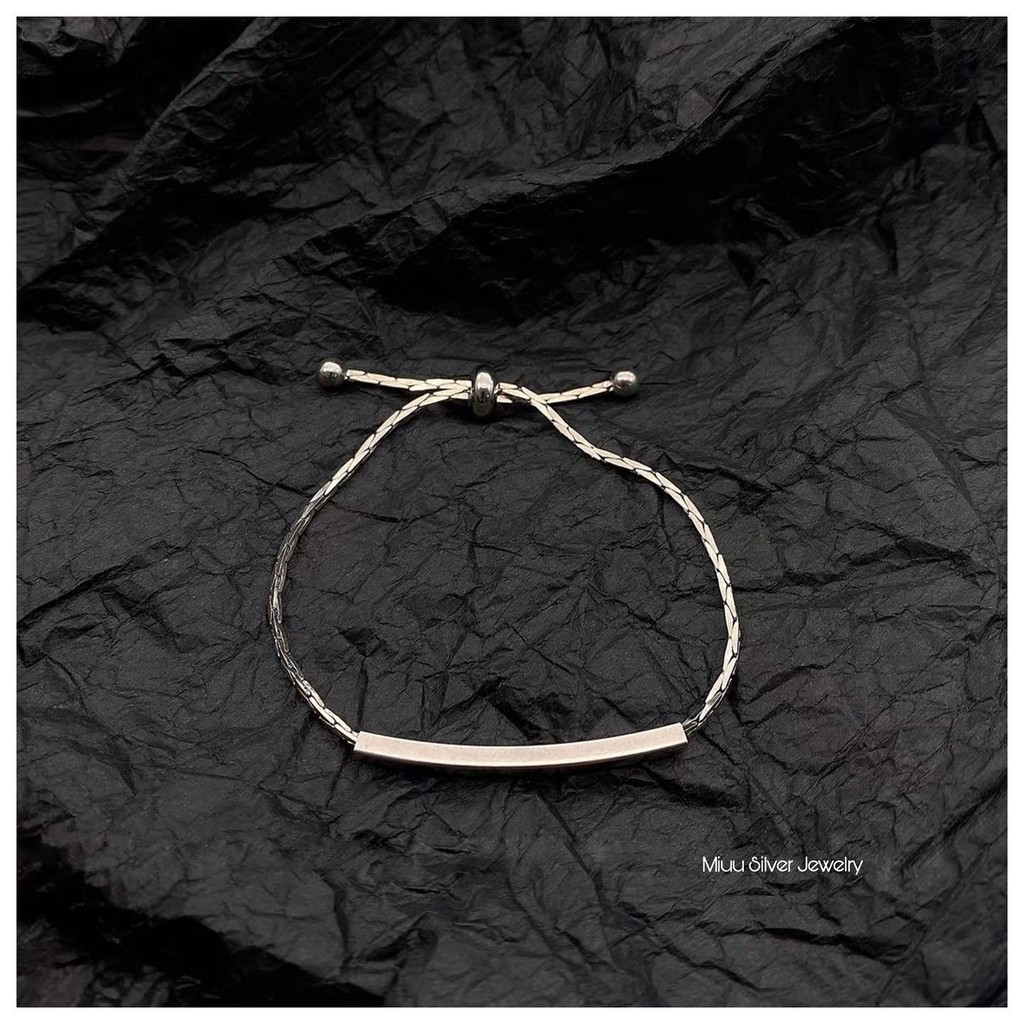 Vòng tay đôi Miuu Silver, lắc tay nữ dây rút Rena Bracelet