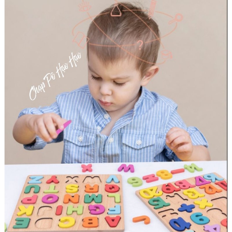 GIÁO CỤ MONTESSORI - COMBO BẢNG CHỮ CÁI/CHỮ SỐ BẢNG NỔI