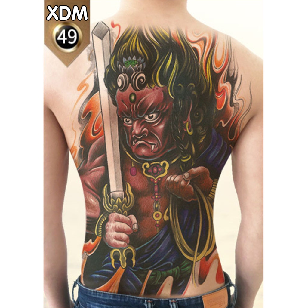 Hình Xăm Dán Kín Lưng Bất Động Minh Vương