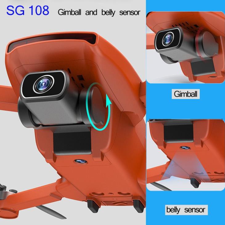 Flycam SG108 4K HD Camera Kép - Sóng truyền 5G Wifi FPV - SG 108 có cảm biến bụng - Gimbal chống rung ELS, Thời gian ba