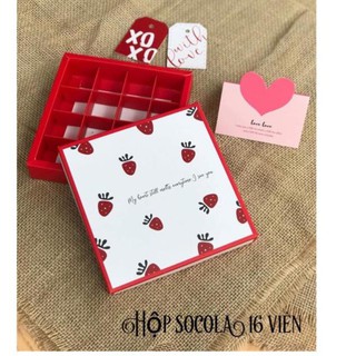 Hộp đựng socola 16 viên Dâu