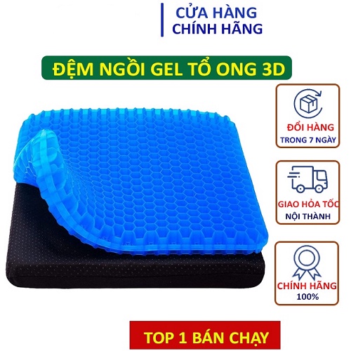 Đệm ngồi 3d thoáng khí lót mông chống đau mỏi silicon cao cấp 2 lớp lót ghế ngồi văn phòng mẫu mới 2022