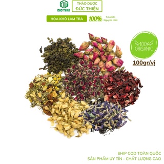 Trà thảo mộc tổng hợp (100G) - Trà hoa cúc, hoa nhài, atiso, đậu biếc, hoa hồng dưỡng nhan, giảm cân thanh lọc cơ thể