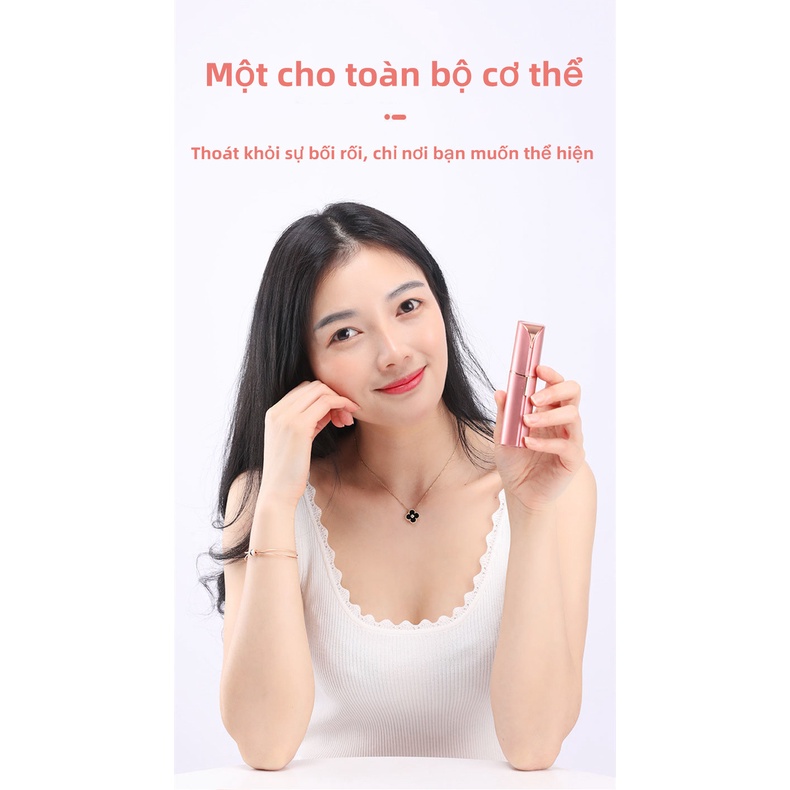 Máy Tẩy Lông Thiết Kế Hình Son Môi Mini Có Đèn Nhiều Màu Sắc Cho Nữ thiết kế nhỏ gọn dễ dàng mang theo tiện dụng