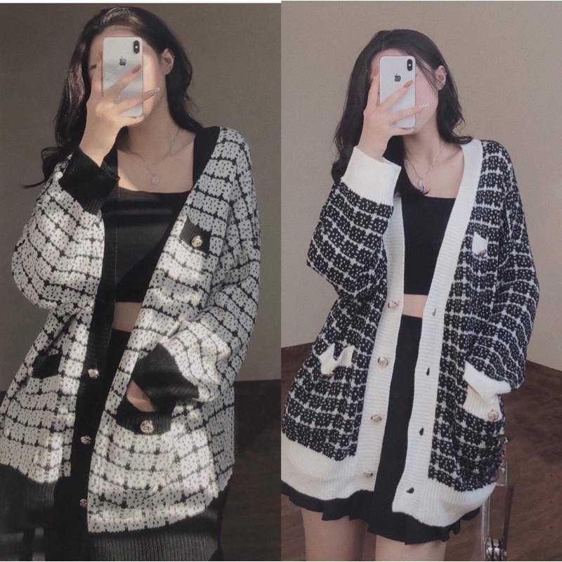 [ÁO CHOÀNG] Cardigan Dáng Hàn Hoạ Tiết Trám, Áo Khoác Len Lông Cừu Siêu Ấm | BigBuy360 - bigbuy360.vn