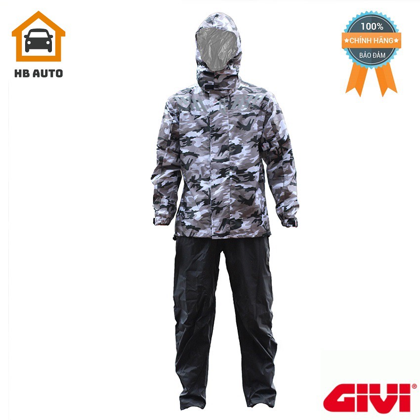 Áo Mưa Bộ Givi Camouflage Rainsuit 01 Grey CAM01AH-G