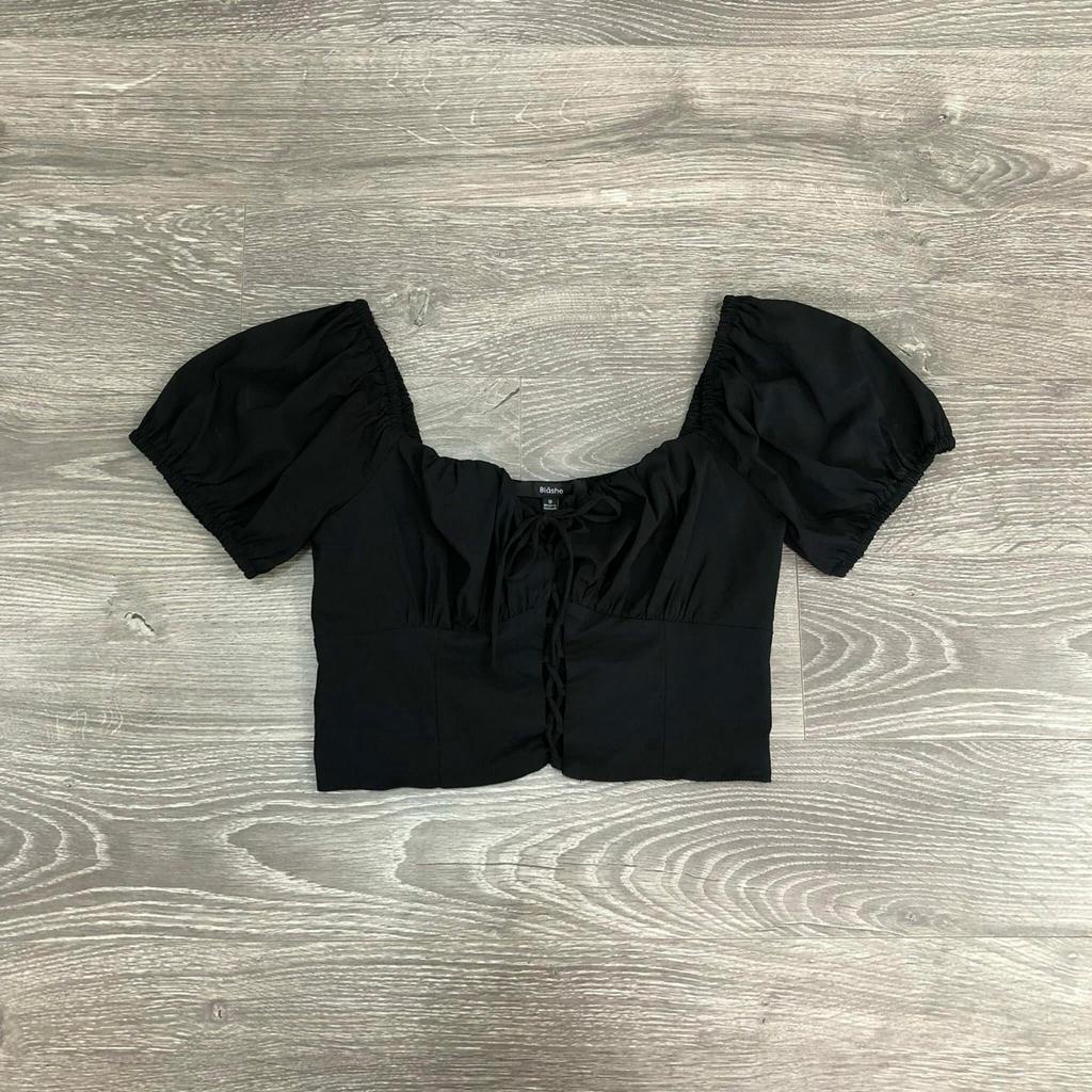 Áo BLA//SHE đan dây nhún ngực 6M