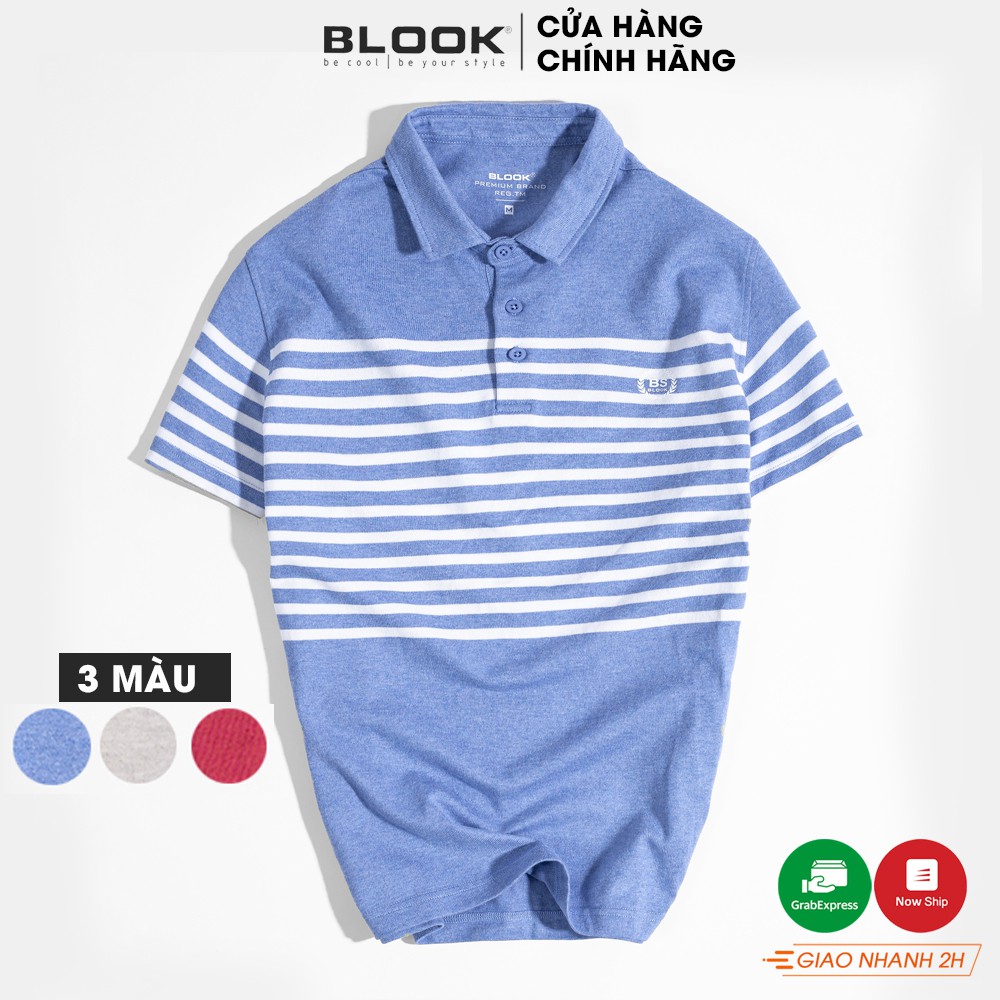 Áo polo nam slimfit BLOOK vải thun chất len nhẹ mềm , cotton co giãn 33315 ( HÌNH THẬT )