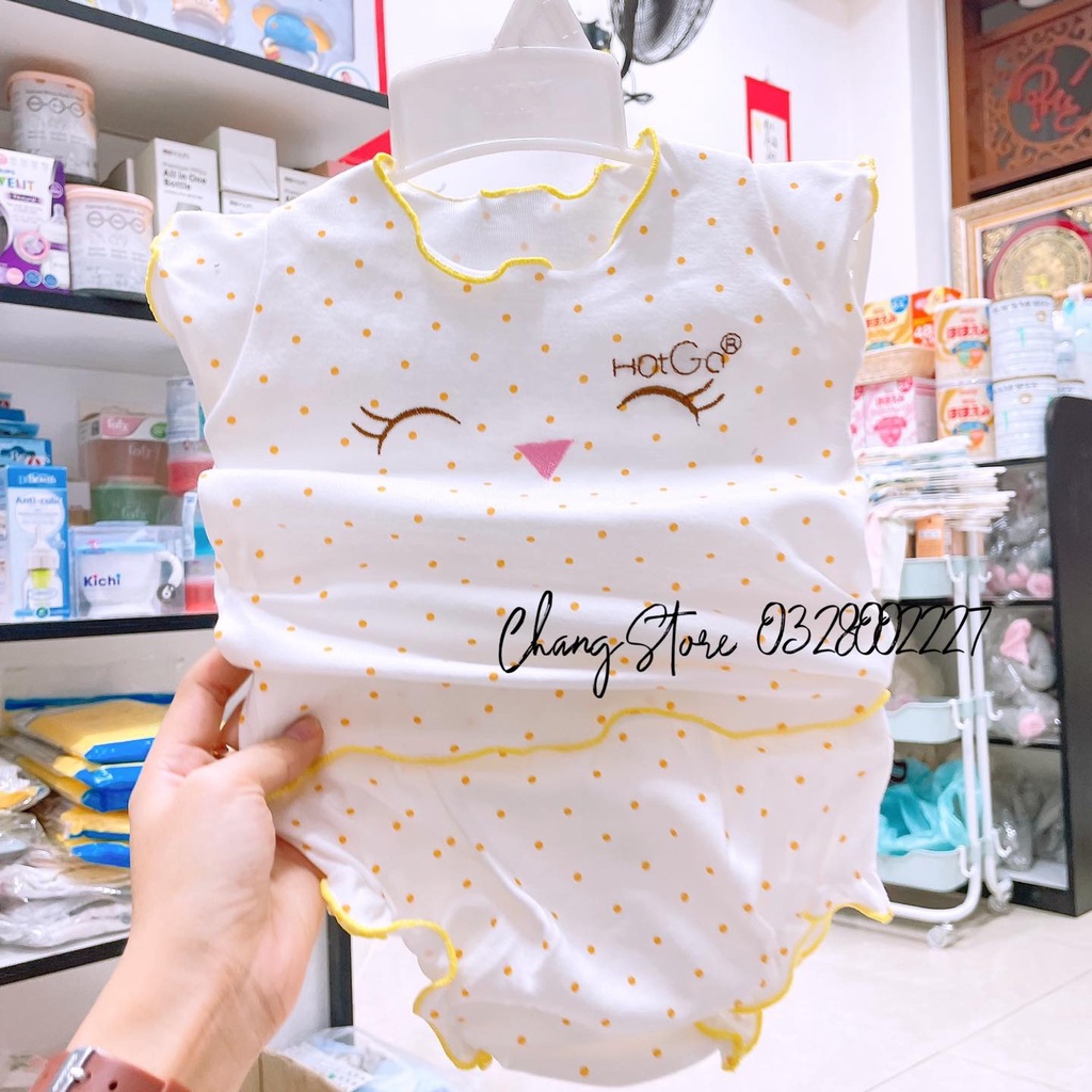 Bộ Tay Ngắn Hotga Vải Co Giãn Cho Bé Gái từ 3 - 6kg