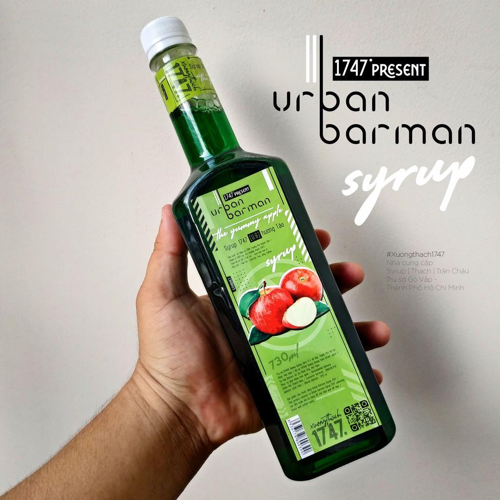 Urban Barman Syrup 1747 - Táo Xanh - 730ml - Siro