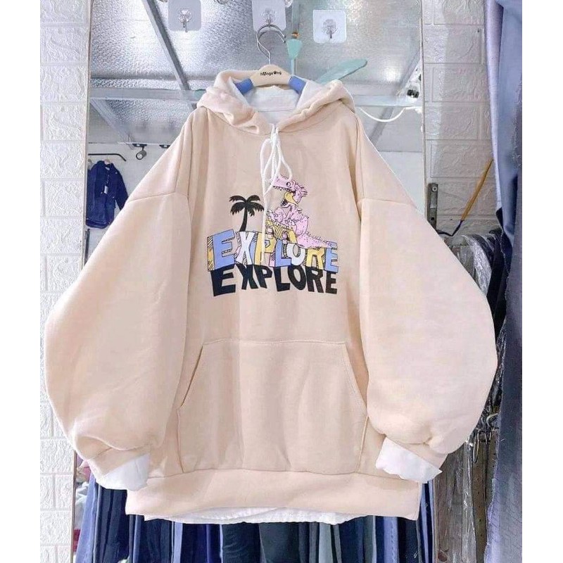 [Mã 153FASHIONSALE1 giảm 10K đơn 50K] Áo hoodie EXPL khủng long cây dừa TH6