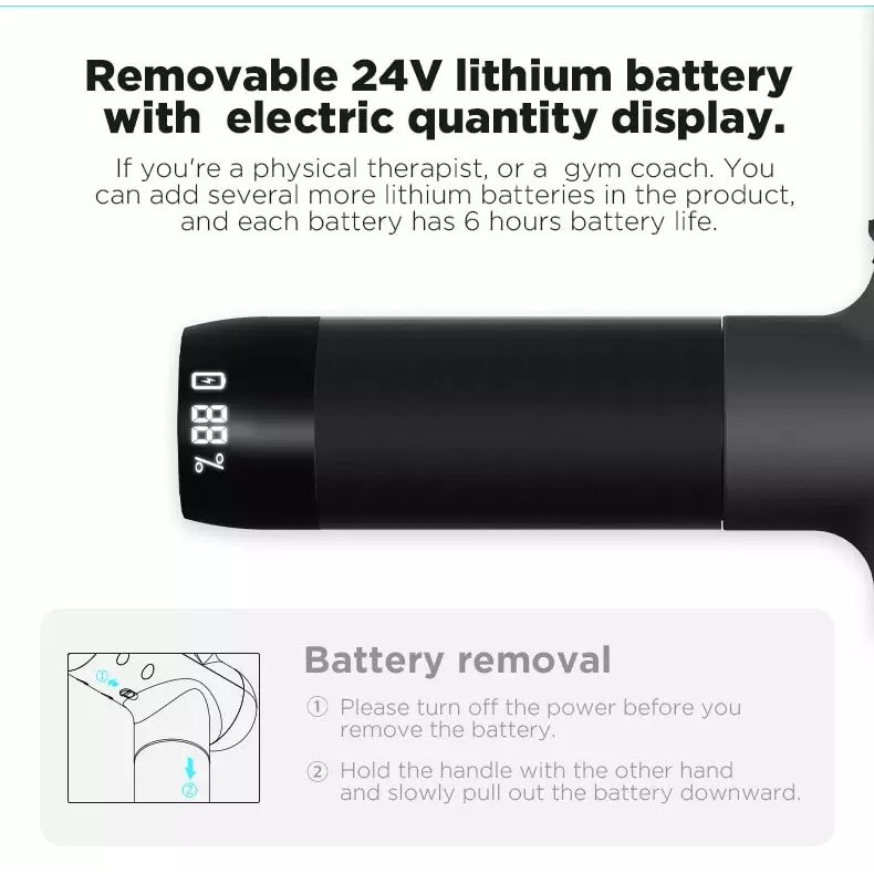 BOOSTER LIGHTSABER Máy massage cầm tay, giãn cơ giúp bạn giảm đau cơ, massa thư giãn toàn thân  4 chế độ, 5 tốc độ massa