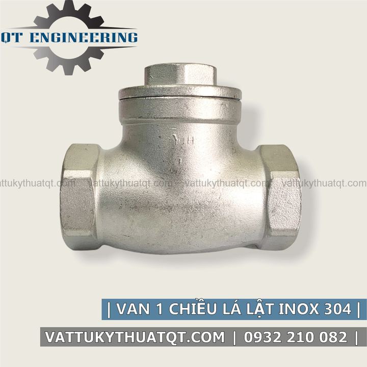 Van 1 Chiều Lá Lật Inox 304 | Nối Ren | DN15, DN20, DN25